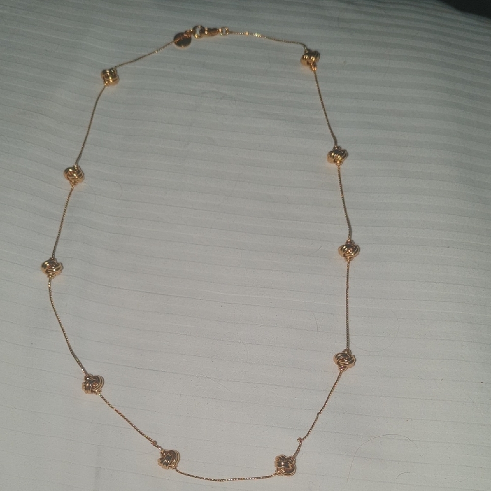 Anne Klein Gold Necklace with   Knotted Beads